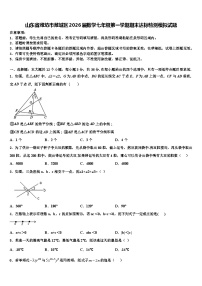 山东省潍坊市潍城区2026届数学七年级第一学期期末达标检测模拟试题含解析