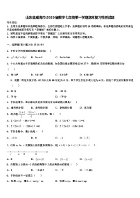 山东省威海市2026届数学七年级第一学期期末复习检测试题含解析