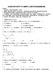 山东省沂水四十里中学2026届数学七上期末学业质量监测模拟试题含解析