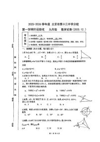 2025北京十三中分校初三上11月月考数学试卷