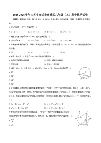 2025-2026学年江苏省宿迁市宿城区九年级(上)期中数学试卷(含答案+解析)