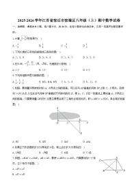 2025-2026学年江苏省宿迁市宿豫区八年级（上）期中数学试卷（含答案+解析）