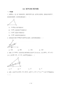 人教版（2024）八年级上册（2024）14.3 角的平分线复习练习题