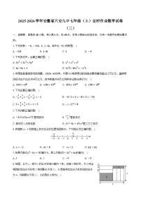 2025-2026学年安徽省六安九中七年级（上）定时作业数学试卷（三）（含答案+解析）