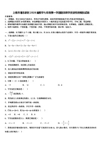 上海市浦东新区2026届数学七年级第一学期期末教学质量检测模拟试题含解析