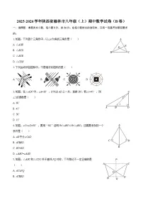 2025-2026学年陕西省榆林市八年级（上）期中数学试卷（B卷）-自定义类型
