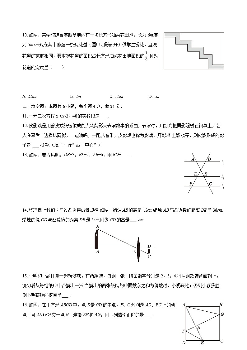 2025-2026学年福建省宁德市九年级(上)期中数学试卷-自定义类型第3页