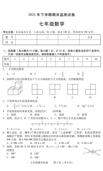 湖南省衡阳市常宁市2024-2025学年七年级上学期1月期末数学试题