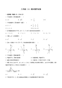 北师大版2024初中数学八上期末考试试卷-（原卷版）