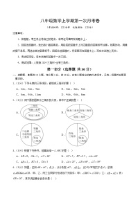 人教版2024初中数学八上第1次月考试卷【考试版-第13-14章】