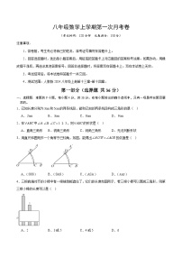 人教版2024初中数学八上第1次月考试卷【考试版第13章-第14章】