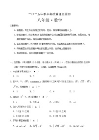 四川省宜宾市长宁县2025-2026学年八年级上学期期中考试 数学试题