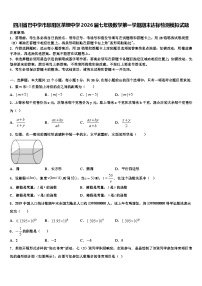 四川省巴中学市恩阳区茶坝中学2026届七年级数学第一学期期末达标检测模拟试题含解析