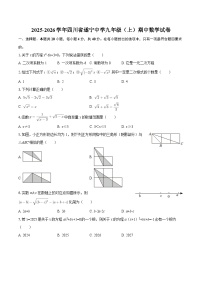 2025-2026学年四川省遂宁中学九年级（上）期中数学试卷-自定义类型
