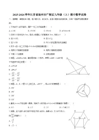 2025-2026学年江苏省扬州市广陵区九年级(上)期中数学试卷-自定义类型