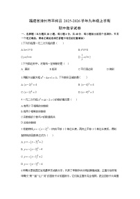 福建省漳州市平和县2025-2026学年九年级上学期期中数学试卷(学生版)
