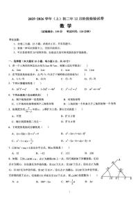 福建省厦门市海沧区双十中学2025-2026学年上学期12月月考八年级数学试卷