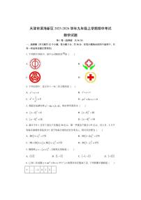 天津市滨海新区2025-2026学年九年级上学期期中考试数学试卷(学生版)