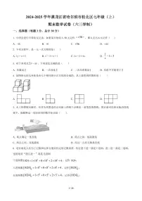 黑龙江省哈尔滨市松北区2024-2025学年七年级上册期末数学试卷含答案