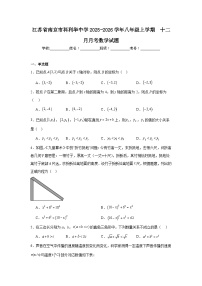 江苏省南京市科利华中学2025-2026学年八年级上学期十二月月考数学试题