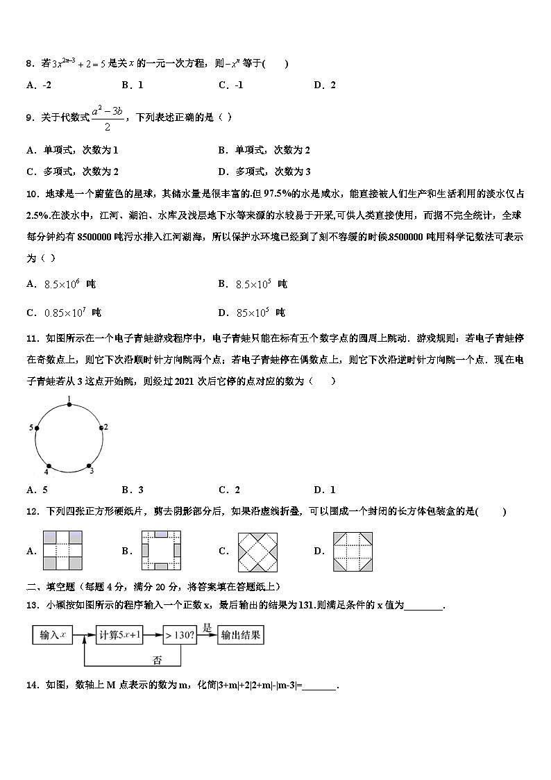 四川省泸州泸县联考2026届数学七年级第一学期期末达标检测试题含解析第2页
