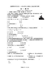 云南省玉溪市红塔区玉溪第四中学2025-2026学年七年级上学期12月月考数学试题