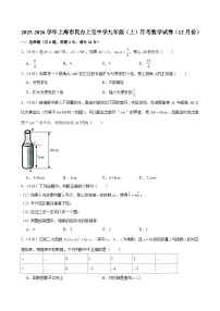 2025-2026学年上海市民办上宝中学九年级（上）月考数学试卷（12月份）（含解析）