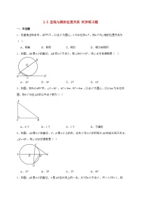 初中数学苏科版（2024）九年级上册直线与圆的位置关系达标测试