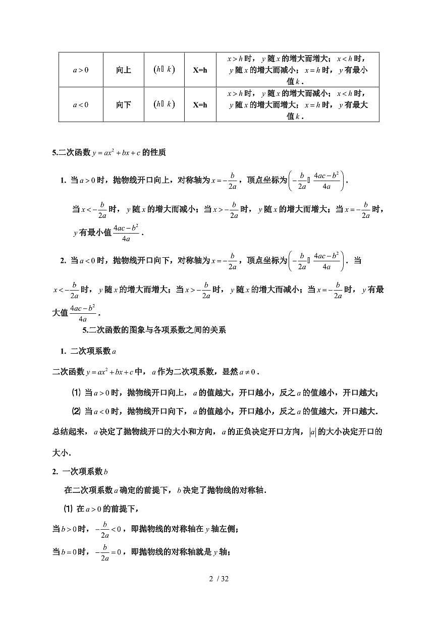 2025-2026学年 1.3二次函数的性质培优训练 浙教版九年级数学上学期【附答案】第2页