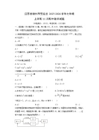 江苏省扬州市宝应县2025-2026学年七年级上学期11月期中数学试卷（学生版）