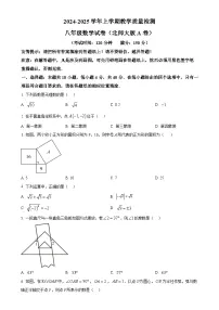 福建省漳州市2024—2025学年八年级上学期期末教学质量检测数学北师大版A卷（原卷版）-A4