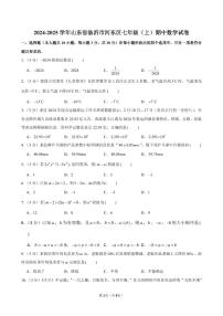 2024-2025学年山东省临沂市河东区七年级(上)期中数学试卷含答案