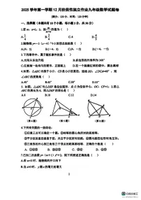 浙江省杭州市嘉绿苑中学2025-2026学年上学期12月月考九年级数学试题