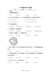 山东省青岛市崂山区麦岛中学2025-2026学年八年级上学期第十周周测数学试题(月考)