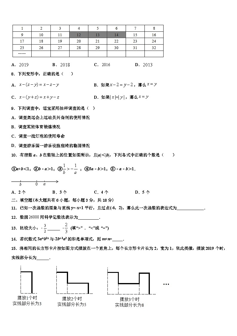 四川省自贡市名校2026届数学七上期末检测试题含解析第2页