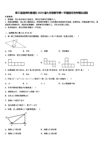 浙江省温州市鹿城区2026届七年级数学第一学期期末统考模拟试题含解析