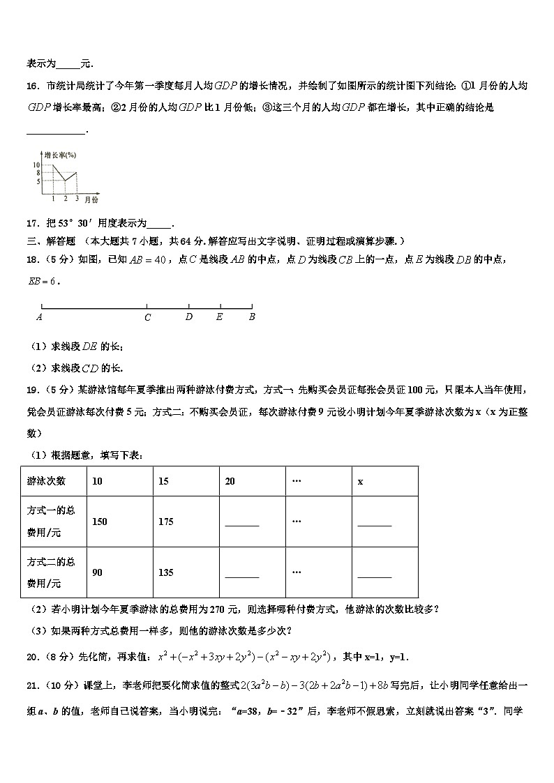 云南省曲靖市马龙区通泉中学2026届数学七上期末学业水平测试试题含解析第3页