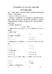 广东省深圳市2025-2026学年八年级上学期期中考试数学试卷(学生版)