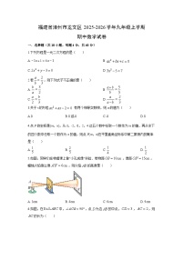 福建省漳州市龙文区2025-2026学年九年级上学期期中数学试卷（学生版）