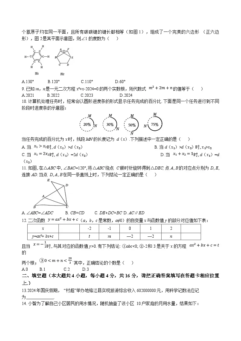 贵州省仁怀市部分校2025届九年级上学期12月联考数学试卷(含答案)第2页
