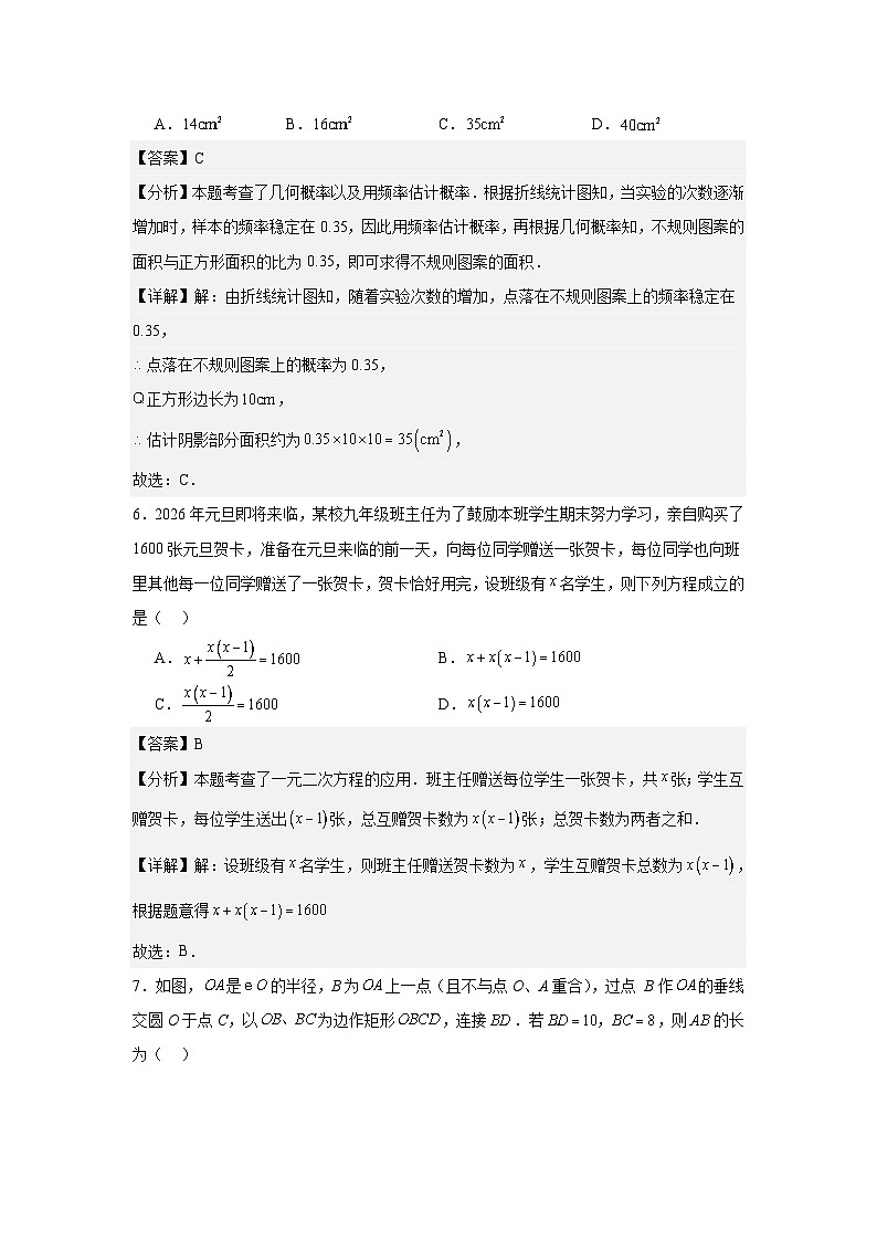 辽宁省抚顺市新抚区2025-2026学年九年级上学期第二次教学质量检测数学试卷第3页