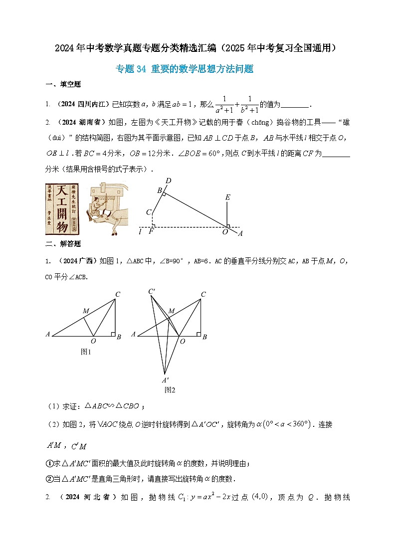 2024年中考数学真题分类汇编——重要的数学思想方法问题练习(含答案)第1页