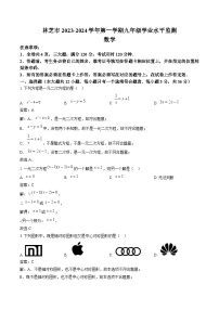 西藏林芝市2024届九年级上学期期末考试数学试卷(含解析)