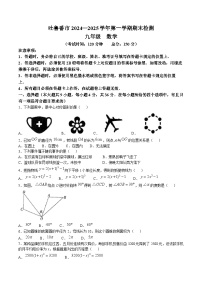 新疆吐鲁番市2025届九年级上学期期末检测数学试卷(含答案)