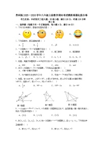 苏科版2025—2026学年八年级上册数学期末考试模拟卷强化提分卷