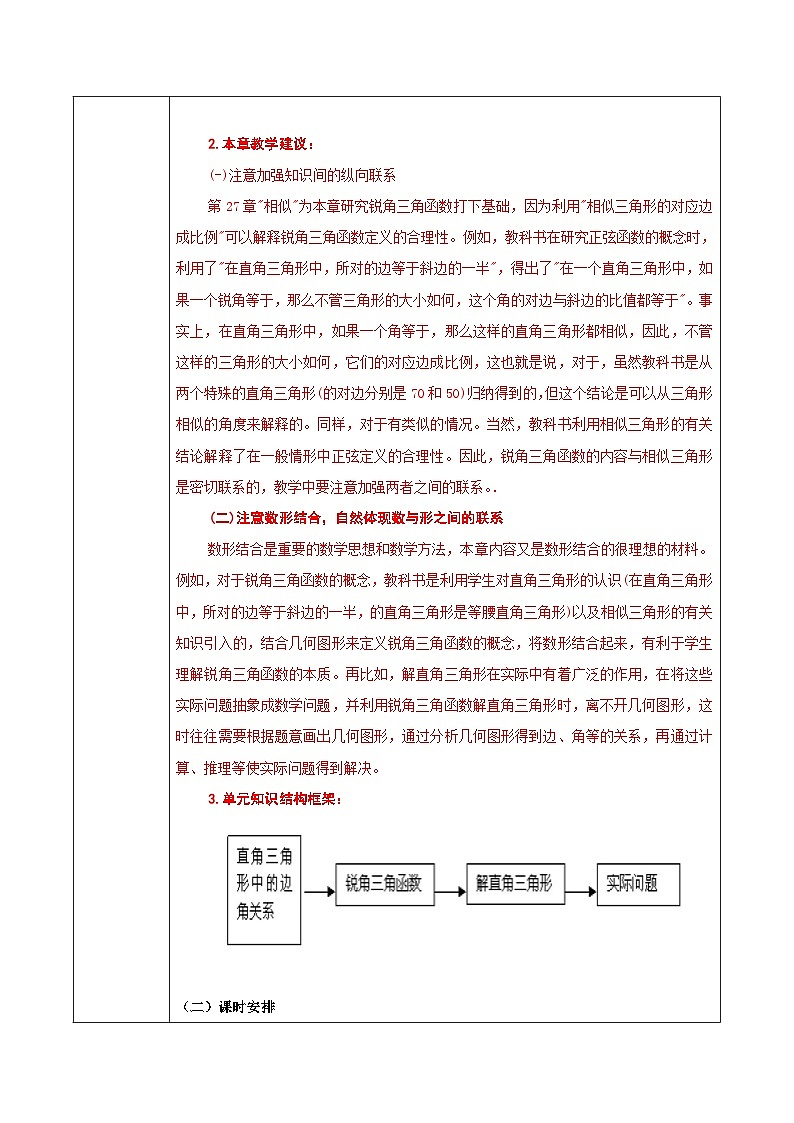 28章 锐角三角函数 单元整理分析教案-人教版九下第3页