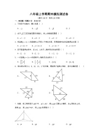 2025-2026学年苏科版数学八年级上学期期末模拟测试卷