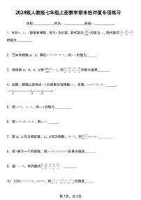 2024版人教版七年级上册数学期末绝对值专项练习含答案