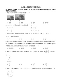 浙江省杭州市八县区2025年九年级上学期期末考试数学试卷附答案