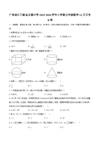 广东省江门新会正雅中学2025-2026学年上学期七年级数学12月月考B卷-自定义类型